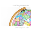 Globo mundial giratório iluminado para aprendizado de geografia infantil